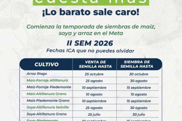 Semilla autorizada y siembra oportuna